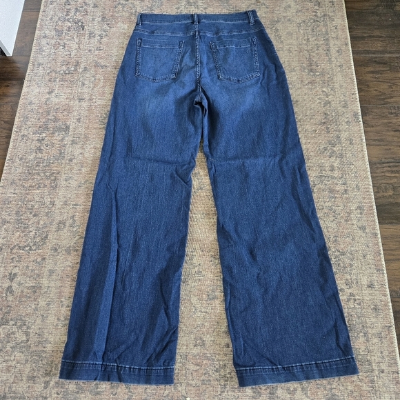 DL1961 Hepburn Wide Leg High Rise Blue Jeans Denim Vintage 33" Blue Tide Size 31 - Picture 7 of 8